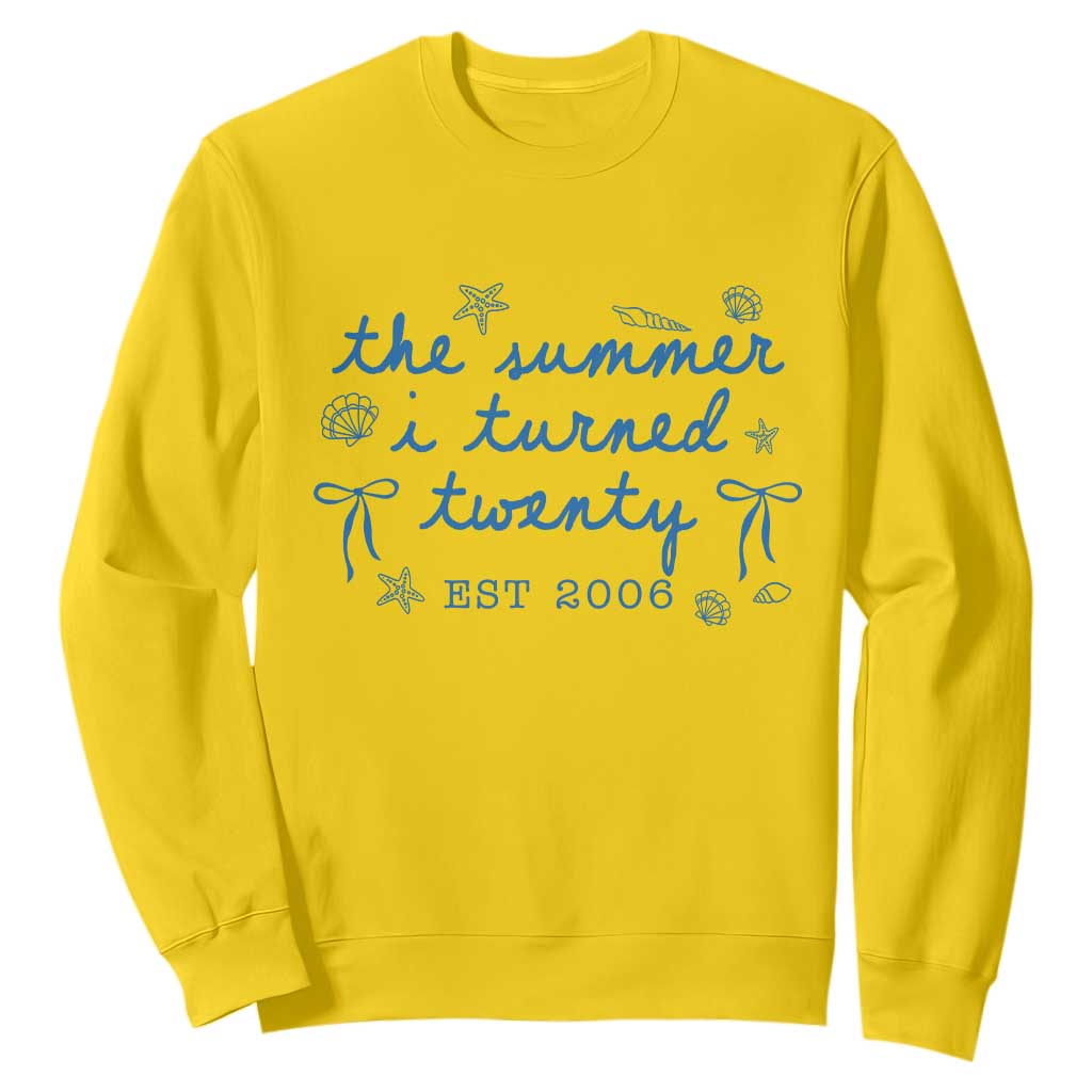 The Summer I Turned Thirty Funny 30th Birthday Est 1996 Sweatshirt Summer Coastal Birthday Seashell Bow