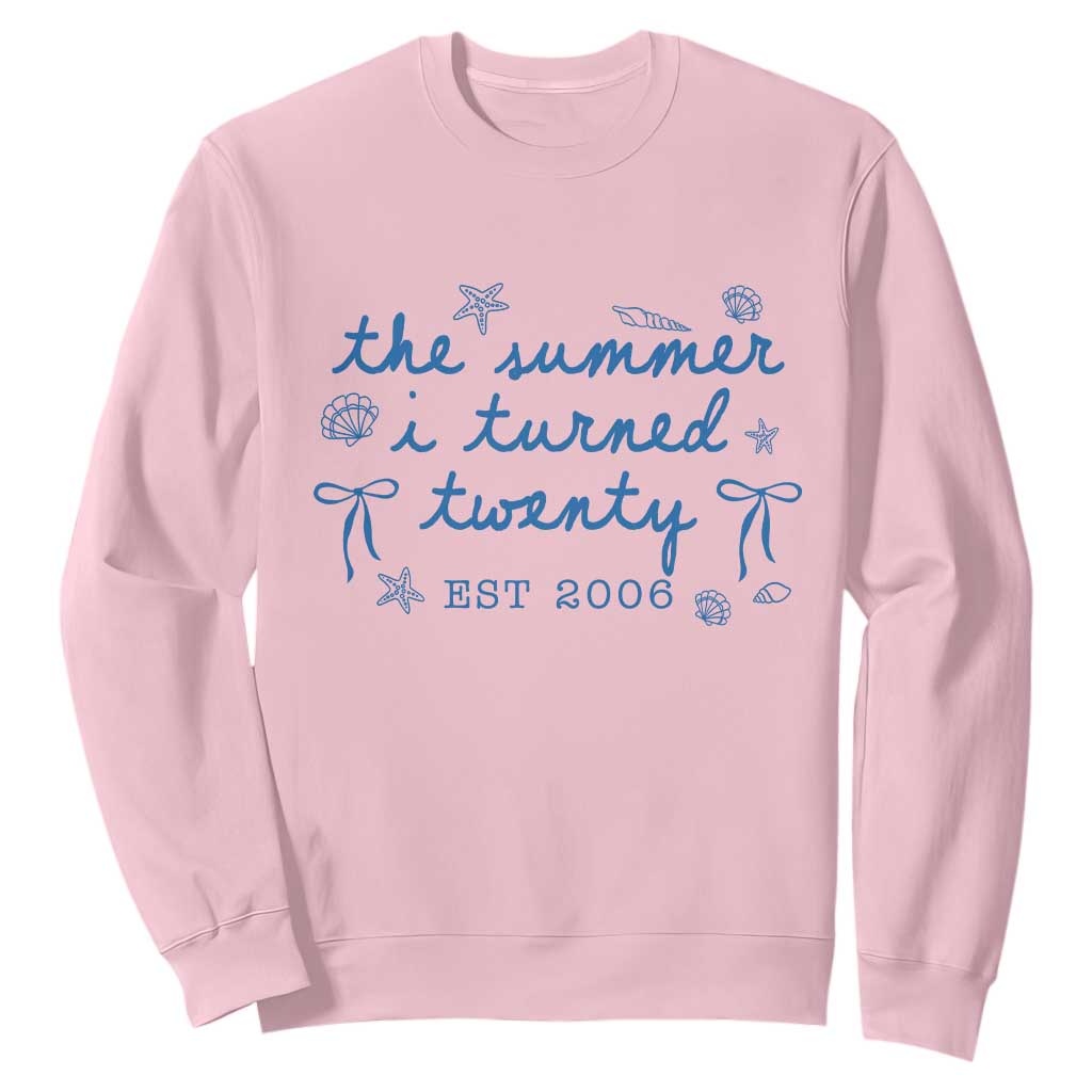 The Summer I Turned Thirty Funny 30th Birthday Est 1996 Sweatshirt Summer Coastal Birthday Seashell Bow
