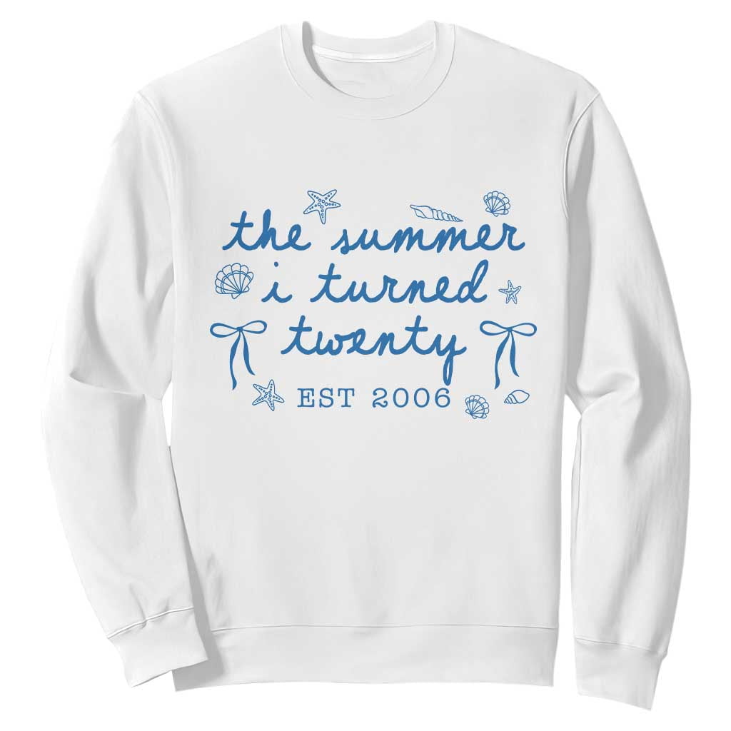 The Summer I Turned Thirty Funny 30th Birthday Est 1996 Sweatshirt Summer Coastal Birthday Seashell Bow