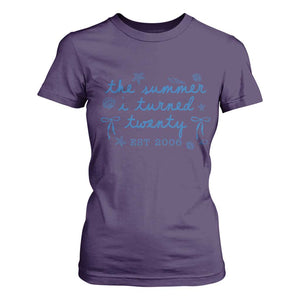The Summer I Turned Thirty Funny 30th Birthday Est 1996 T Shirt For Women Summer Coastal Birthday Seashell Bow