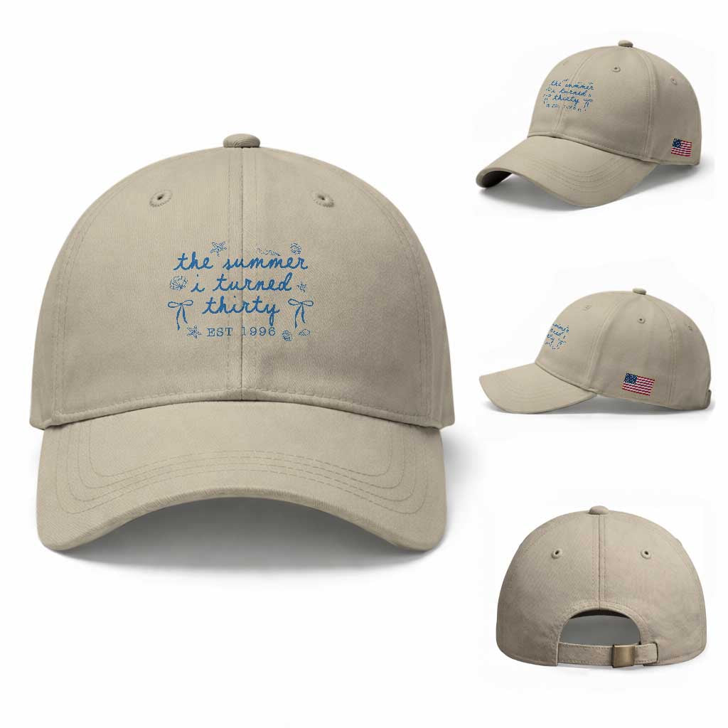 The Summer I Turned Twenty Funny 20th Birthday Est 2006 Baseball Cap Summer Coastal Birthday Seashell Bow