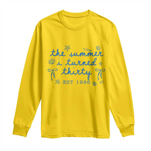 The Summer I Turned Twenty Funny 20th Birthday Est 2006 Long Sleeve Shirt Summer Coastal Birthday Seashell Bow