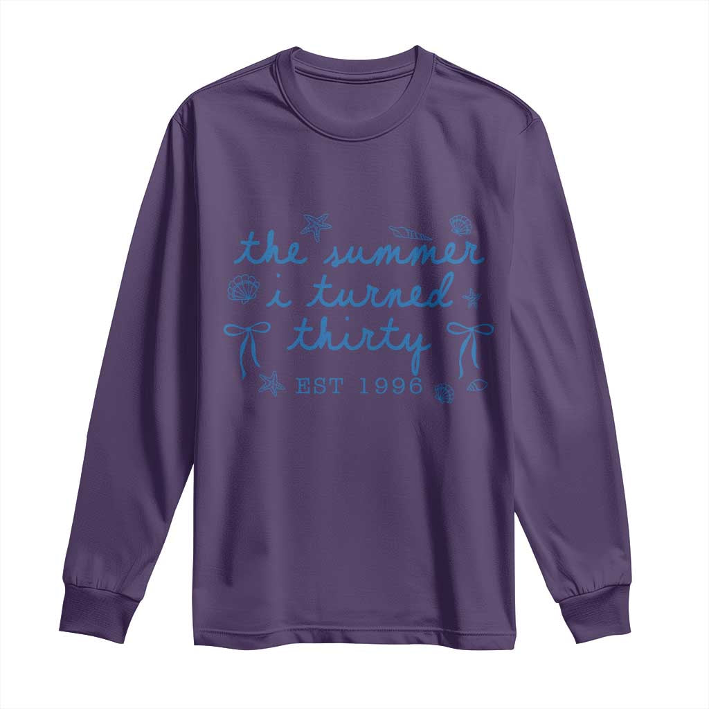 The Summer I Turned Twenty Funny 20th Birthday Est 2006 Long Sleeve Shirt Summer Coastal Birthday Seashell Bow