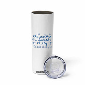 The Summer I Turned Twenty Funny 20th Birthday Est 2006 Skinny Tumbler Summer Coastal Birthday Seashell Bow
