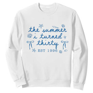 The Summer I Turned Twenty Funny 20th Birthday Est 2006 Sweatshirt Summer Coastal Birthday Seashell Bow
