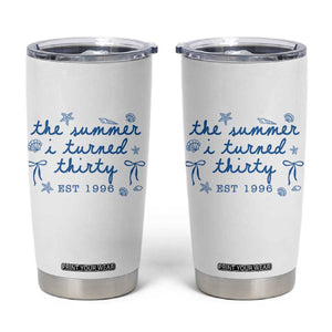 The Summer I Turned Twenty Funny 20th Birthday Est 2006 Tumbler Cup Summer Coastal Birthday Seashell Bow