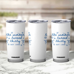 The Summer I Turned Twenty Funny 20th Birthday Est 2006 Tumbler Cup Summer Coastal Birthday Seashell Bow