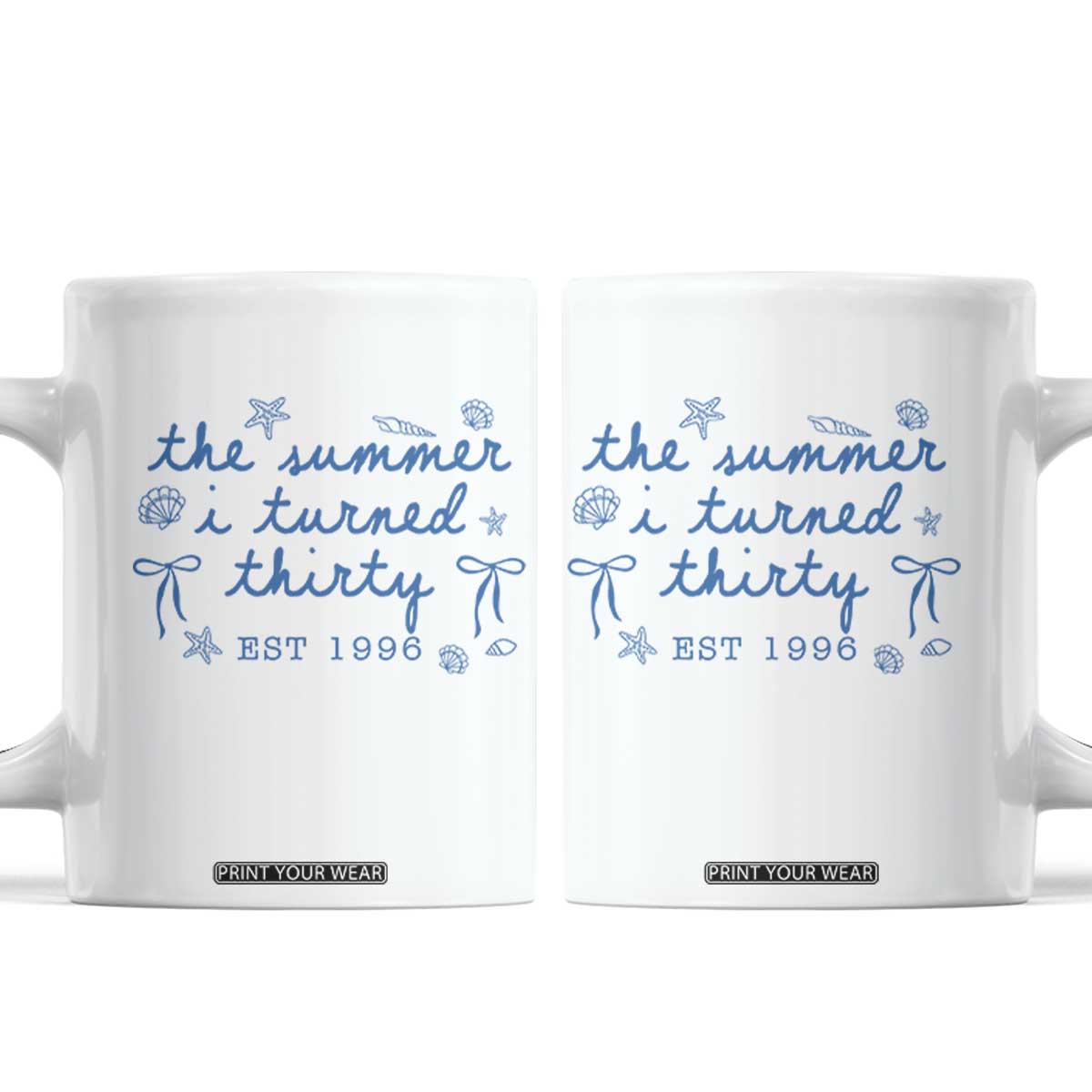 The Summer I Turned Twenty Funny 20th Birthday Est 2006 Coffee Mug Summer Coastal Birthday Seashell Bow