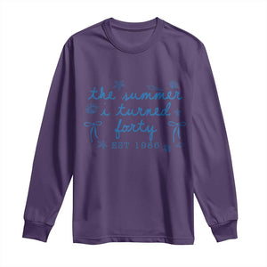 The Summer I Turned Forty Funny 40th Birthday Est 1986 Long Sleeve Shirt Summer Coastal Birthday Seashell Bow
