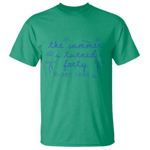 The Summer I Turned Forty Funny 40th Birthday Est 1986 T Shirt Summer Coastal Birthday Seashell Bow