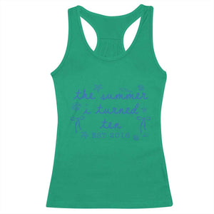 The Summer I Turned Ten Funny 10th Birthday Est 2016 Racerback Tank Top Summer Coastal Birthday Seashell Bow