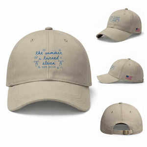 The Summer I Turned Eleven Funny 11th Birthday Est 2015 Baseball Cap Summer Coastal Birthday Seashell Bow