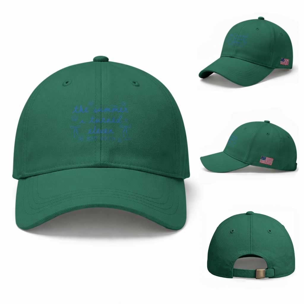 The Summer I Turned Eleven Funny 11th Birthday Est 2015 Baseball Cap Summer Coastal Birthday Seashell Bow