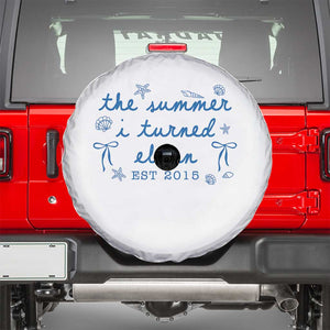 The Summer I Turned Eleven Funny 11th Birthday Est 2015 Spare Tire Cover Summer Coastal Birthday Seashell Bow
