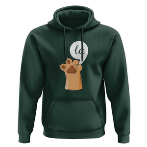 Funny Harris Supporter Hoodie Comma La Cat Hand Paw Kamala Punctuation TS11 Dark Forest Green Print Your Wear
