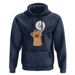 Funny Harris Supporter Hoodie Comma La Cat Hand Paw Kamala Punctuation TS11 Navy Print Your Wear