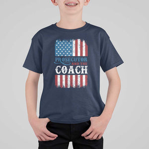 Harris Walz T Shirt For Kid Prosecutor And The Coach 2024 Vintage American Flag TS11 Navy Print Your Wear