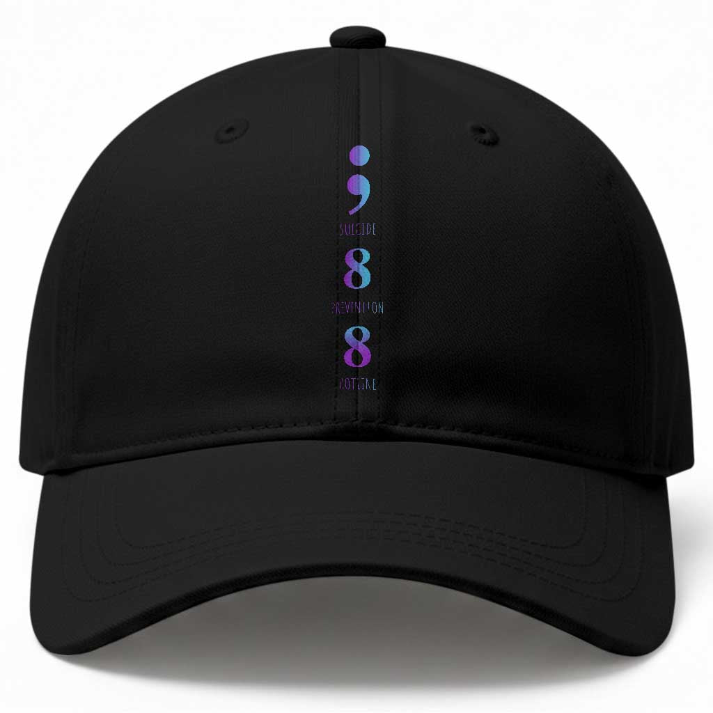 Suicide Prevention Awareness Baseball Cap 988 Suicide Prevention Hotline 988 Purple Teal Semicolon TS11 Print Your Wear