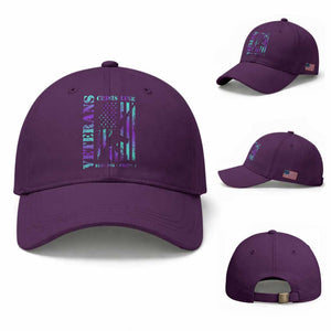 Suicide Prevention Awareness Baseball Cap Veterans Crisis Line Dial 988 Press 1 American Flag Gun