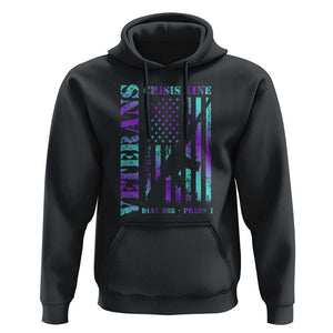 Suicide Prevention Awareness Hoodie Veterans Crisis Line Dial 988 Press 1 American Flag Gun TS11 Black Print Your Wear