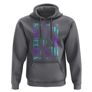 Suicide Prevention Awareness Hoodie Veterans Crisis Line Dial 988 Press 1 American Flag Gun TS11 Charcoal Print Your Wear