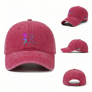 Suicide Prevention Awareness Washed Cotton Baseball Cap Still Here Still Fighting Semicolon Hand Fist