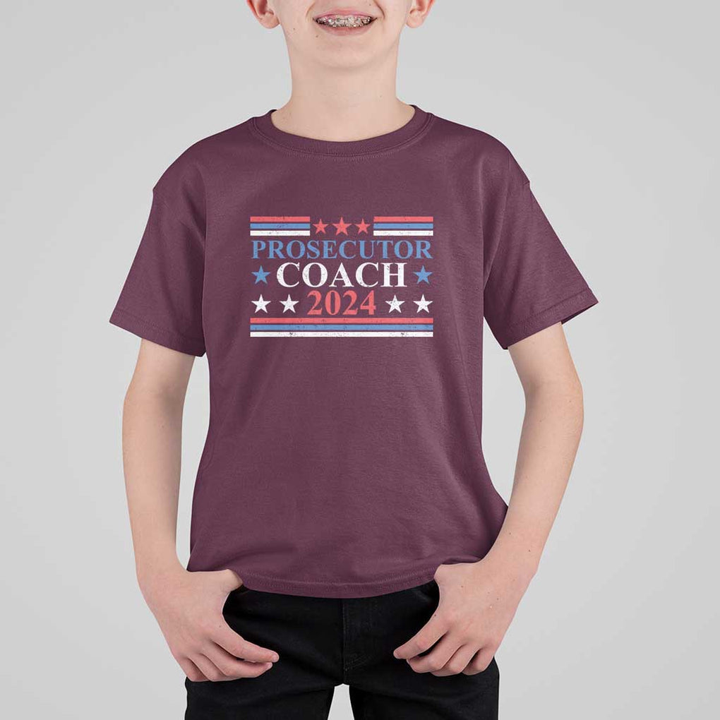 Harris Walz T Shirt For Kid Prosecutor Coach 2024 Presidential Election TS11 Maroon Print Your Wear