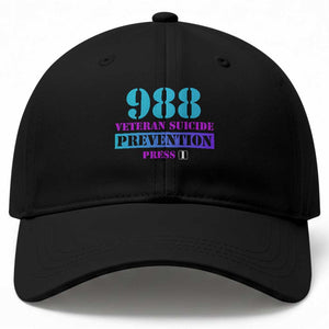 Suicide Prevention Awareness Baseball Cap 988 Veteran Suicide Prevention Press 1