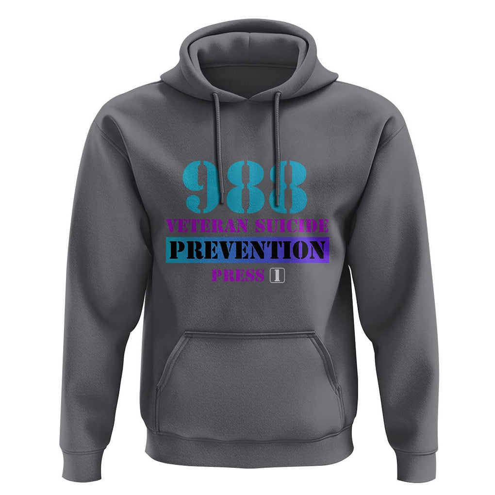 Suicide Prevention Awareness Hoodie 988 Veteran Suicide Prevention Press 1 TS11 Charcoal Print Your Wear