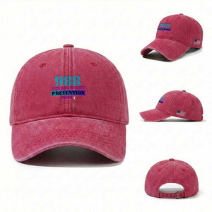 Suicide Prevention Awareness Washed Cotton Baseball Cap 988 Veteran Suicide Prevention Press 1