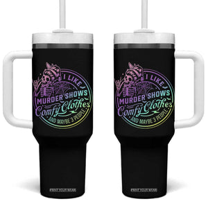 Funny I Like Murder Shows Comfy Clothes And Maybe 3 People Tumbler With Handle Crime Show Lover TS11 One Size: 40 oz Black Print Your Wear