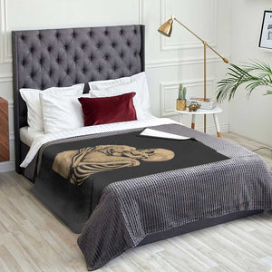 Skeleton Hugging Dog Halloween Dog Lover Throw Blanket TS11 Print Your Wear