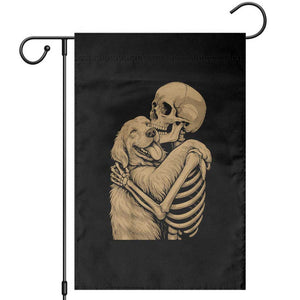 Skeleton Hugging Dog Halloween Dog Lover Garden Flag TS11 Black Print Your Wear