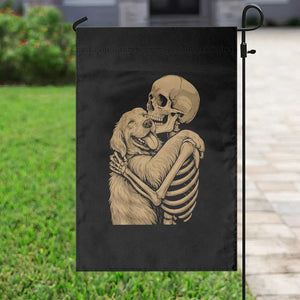 Skeleton Hugging Dog Halloween Dog Lover Garden Flag TS11 Print Your Wear
