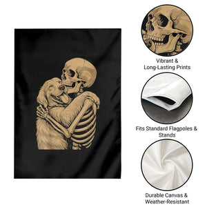 Skeleton Hugging Dog Halloween Dog Lover Garden Flag TS11 Print Your Wear