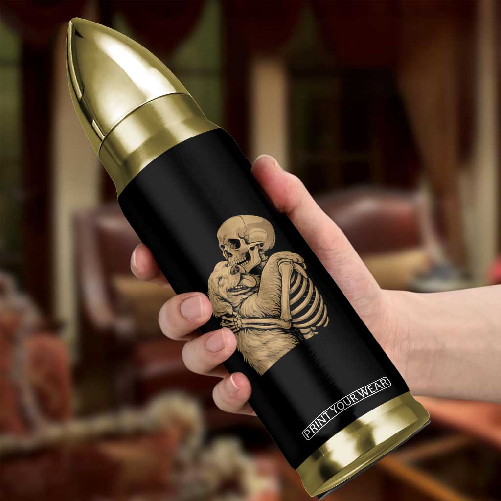 Skeleton Hugging Dog Halloween Dog Lover Bullet Tumbler TS11 Print Your Wear