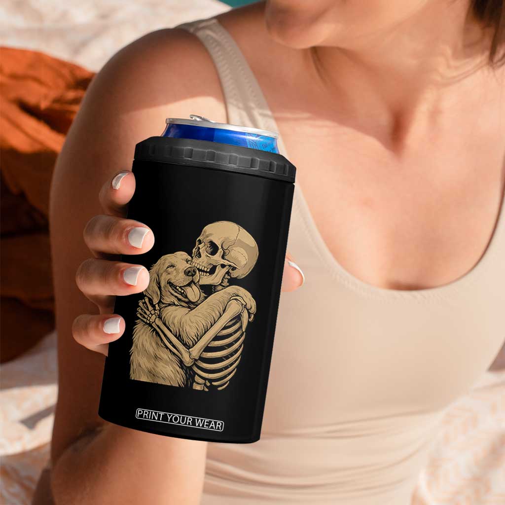 Skeleton Hugging Dog Halloween Dog Lover 4 in 1 Can Cooler Tumbler TS11 Print Your Wear