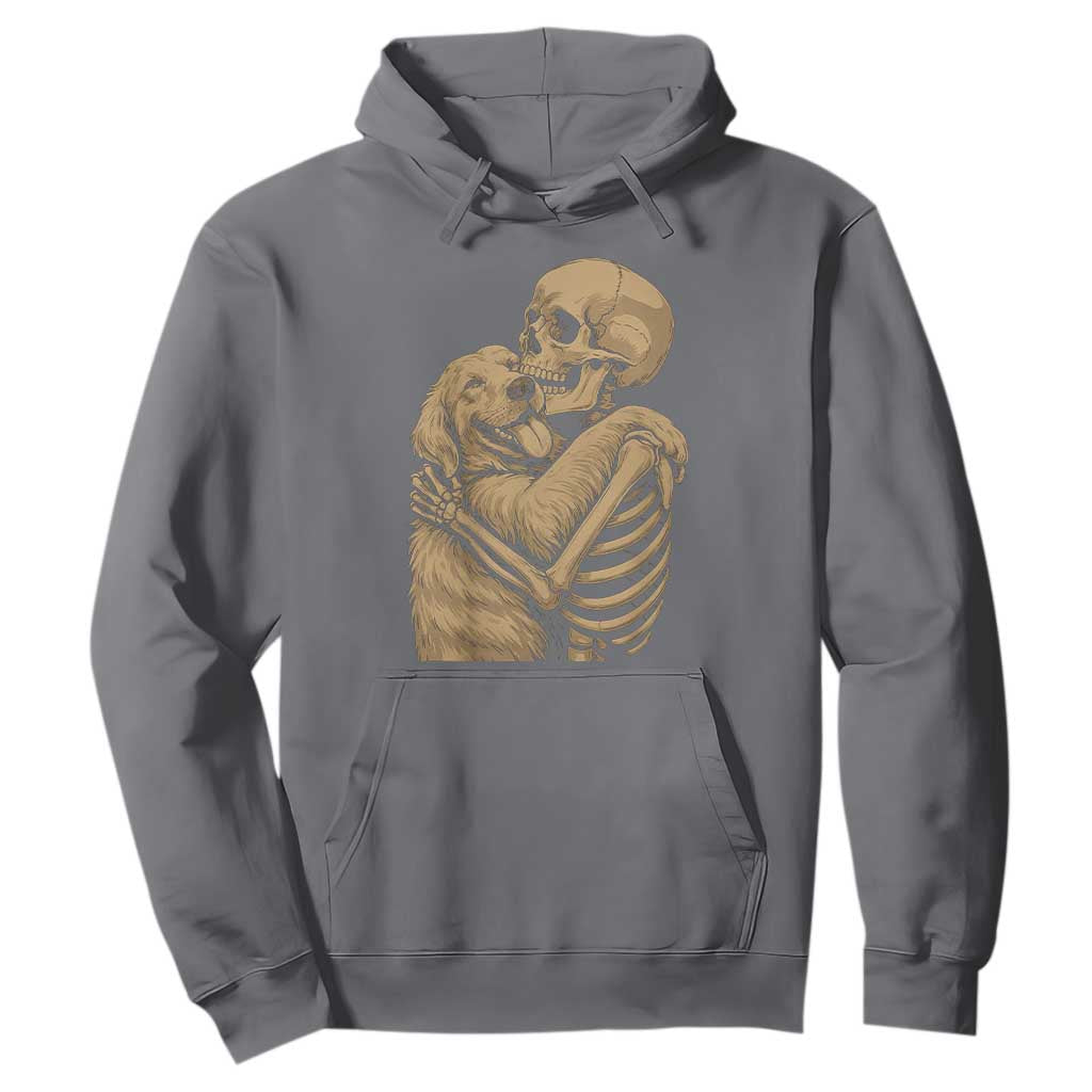 Skeleton Hugging Dog Halloween Dog Lover Hoodie TS11 Charcoal Print Your Wear