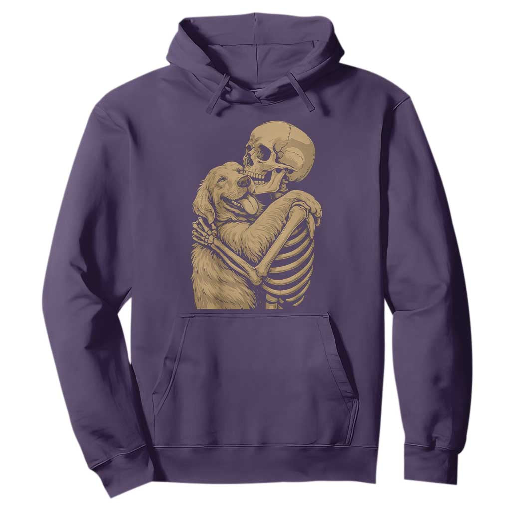 Skeleton Hugging Dog Halloween Dog Lover Hoodie TS11 Purple Print Your Wear