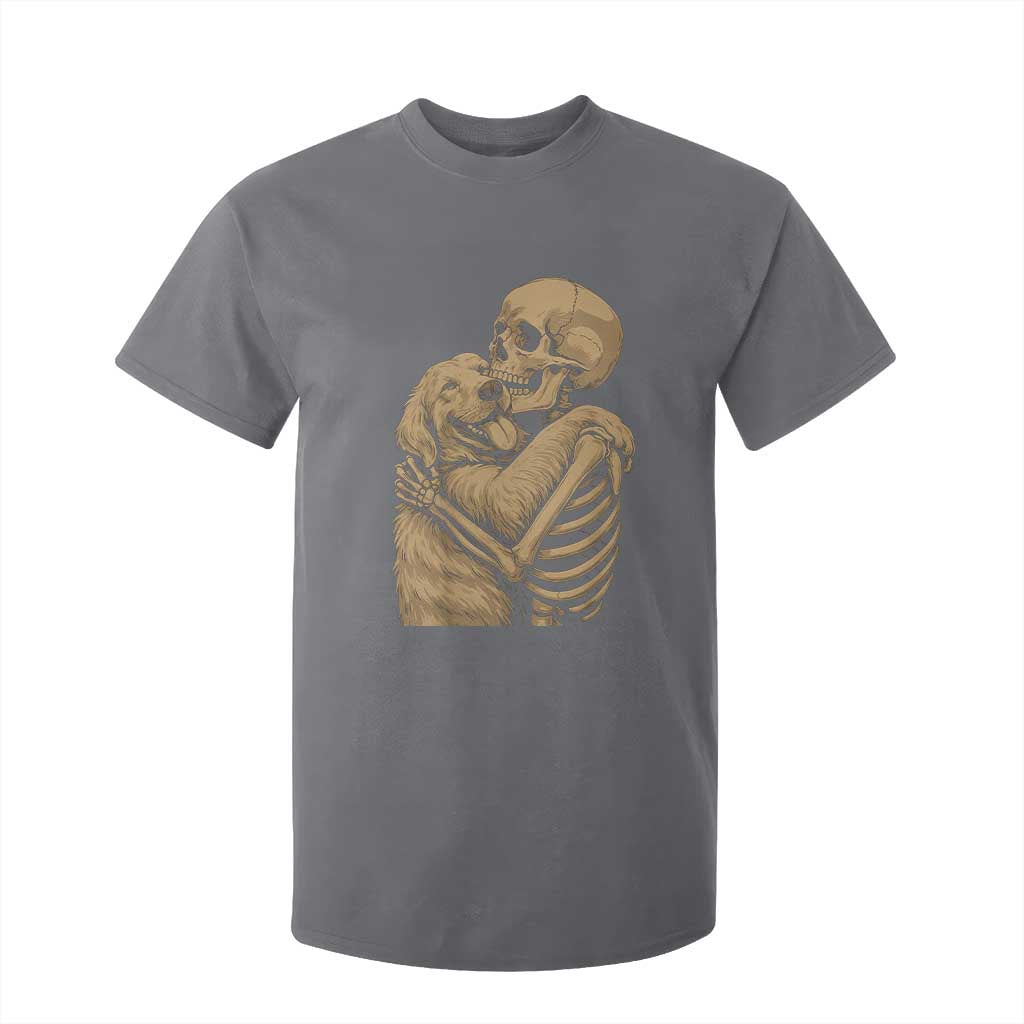 Skeleton Hugging Dog Halloween Dog Lover T Shirt For Kid TS11 Charcoal Print Your Wear