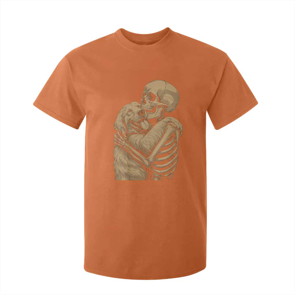 Skeleton Hugging Dog Halloween Dog Lover T Shirt For Kid TS11 Orange Print Your Wear