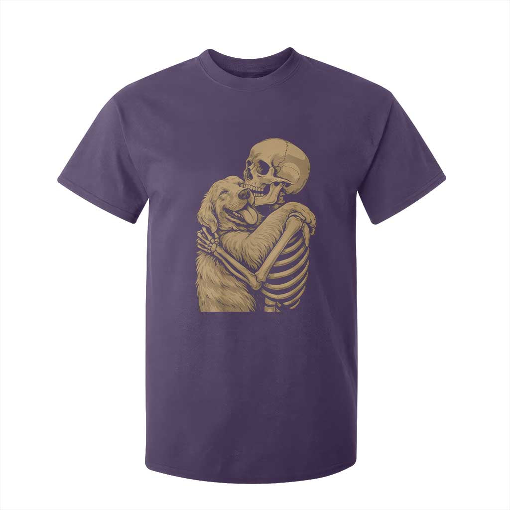 Skeleton Hugging Dog Halloween Dog Lover T Shirt For Kid TS11 Purple Print Your Wear