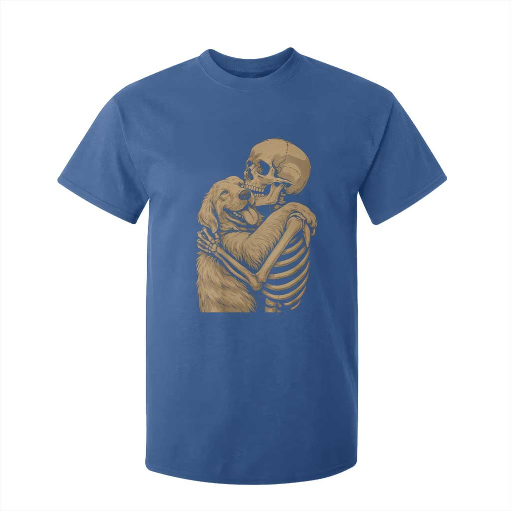 Skeleton Hugging Dog Halloween Dog Lover T Shirt For Kid TS11 Royal Blue Print Your Wear