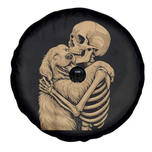 Skeleton Hugging Dog Halloween Dog Lover Spare Tire Cover TS11 Print Your Wear