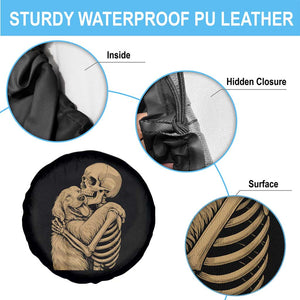 Skeleton Hugging Dog Halloween Dog Lover Spare Tire Cover TS11 Print Your Wear