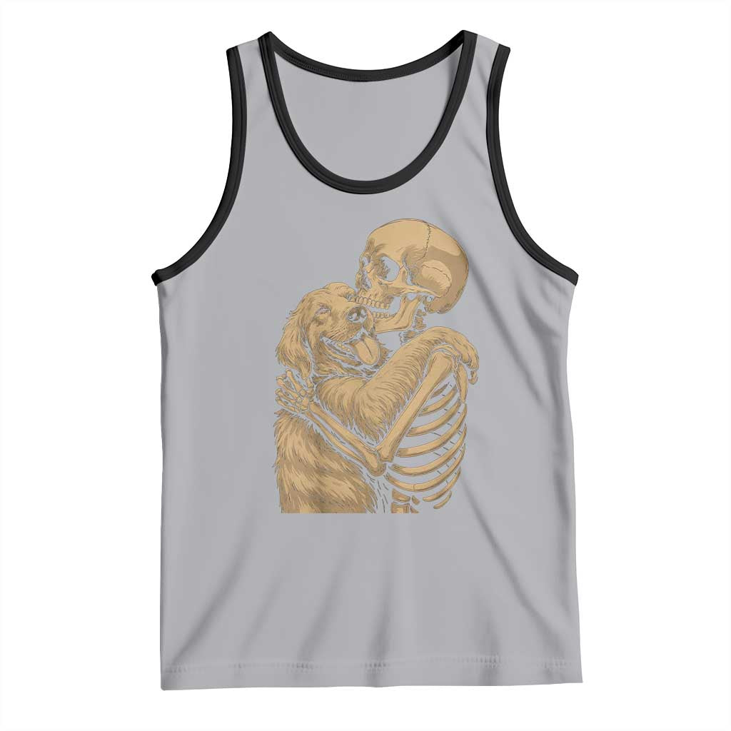 Skeleton Hugging Dog Halloween Dog Lover Tank Top TS11 Athletic Heather Black Print Your Wear