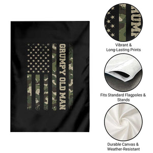 Funny Grumpy Old Man Garden Flag Vintage Camo American Flag Fathers Day TS11 Print Your Wear