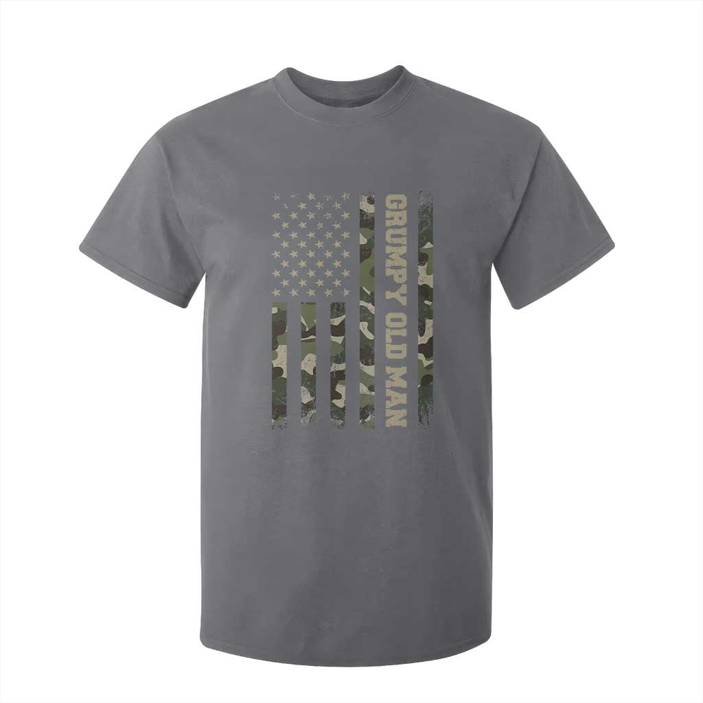 Funny Grumpy Old Man T Shirt For Kid Vintage Camo American Flag Fathers Day TS11 Charcoal Print Your Wear