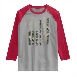 Funny Grumpy Old Man Raglan Shirt Vintage Camo American Flag Fathers Day TS11 Sport Gray Red Print Your Wear