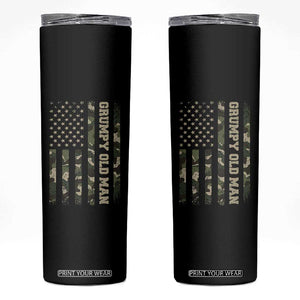 Funny Grumpy Old Man Skinny Tumbler Vintage Camo American Flag Fathers Day TS11 Black Print Your Wear